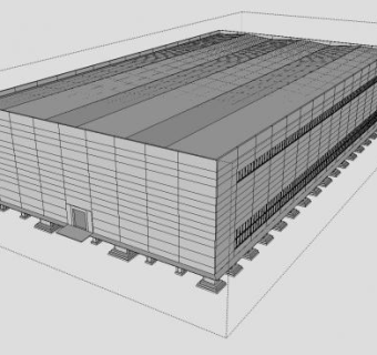 欧式钢结构厂房SU模型