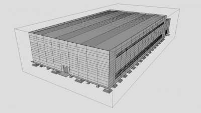 欧式钢结构厂房SU模型