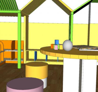幼儿园室内教育设计SU模型下载_sketchup草图大师SKP模型
