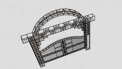 欧式精品铁艺门SU模型下载_sketchup草图大师SKP模型