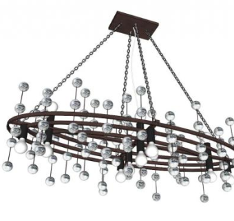 客厅室内灯具吊灯水晶SU模型下载_sketchup草图大师SKP模型