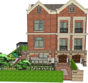 豪华别墅庭院景观建筑设计SU模型下载_sketchup草图大师SKP模型