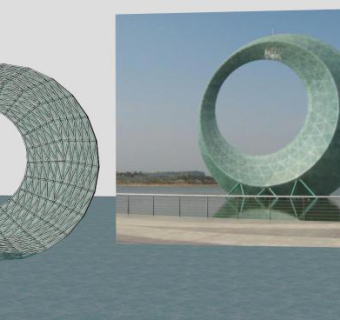 厦门月光环临摹雕塑SU模型下载_sketchup草图大师SKP模型