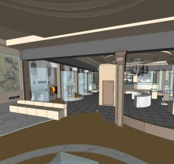 展览馆室内装修展馆SU模型下载_sketchup草图大师SKP模型