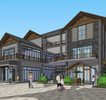 中式风格商业街建筑SU模型下载_sketchup草图大师SKP模型