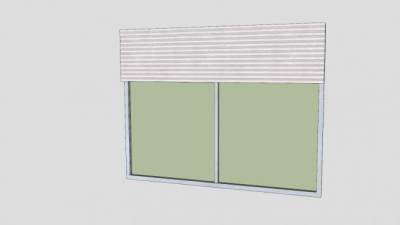 大窗户玻璃窗铝合金SU模型下载_sketchup草图大师SKP模型