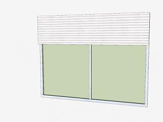 大窗户玻璃窗铝合金SU模型下载_sketchup草图大师SKP模型