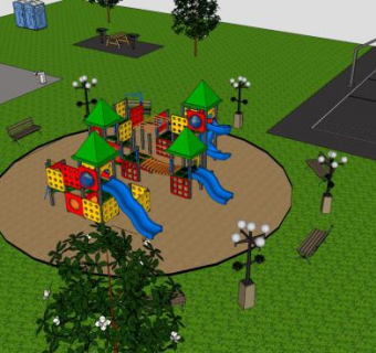儿童乐园儿童游乐园SU模型下载_sketchup草图大师SKP模型