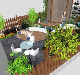 庭院景观休闲设计SU模型