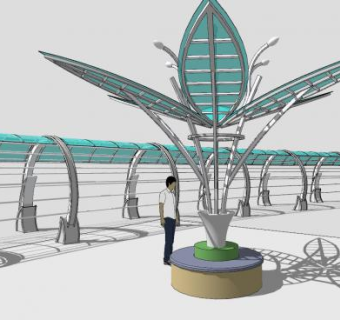 古建亭廊廊架SU模型下载_sketchup草图大师SKP模型