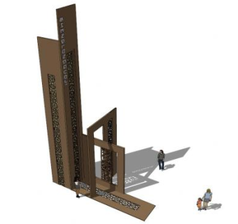 现代雕塑小品SU模型下载_sketchup草图大师SKP模型