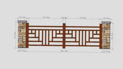 万科金域缇香栏杆围栏SU模型下载_sketchup草图大师SKP模型