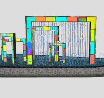 彩虹门架骨架景观小品SU模型下载_sketchup草图大师SKP模型
