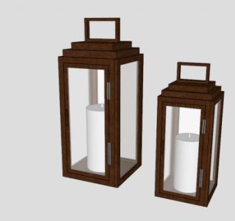木质灯笼的SU模型组件_su模型下载 草图大师模型_SKP模型