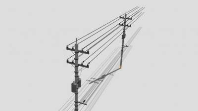 精细的高压电线杆电力杆SU模型下载_sketchup草图大师SKP模型
