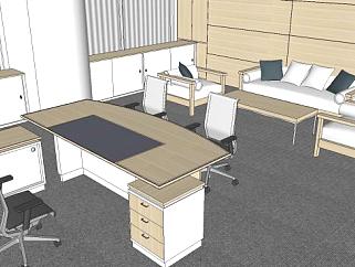 室内家装办公室设计SU模型下载_sketchup草图大师SKP模型