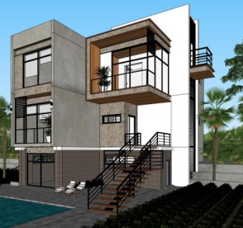 现代化建筑住宅别墅SU模型