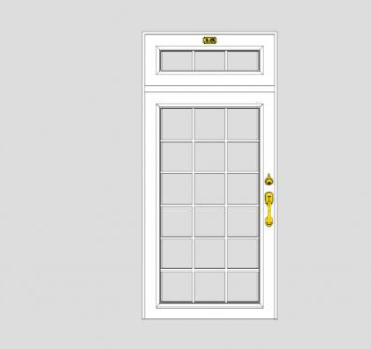 卫生间白色玻璃门SU模型下载_sketchup草图大师SKP模型