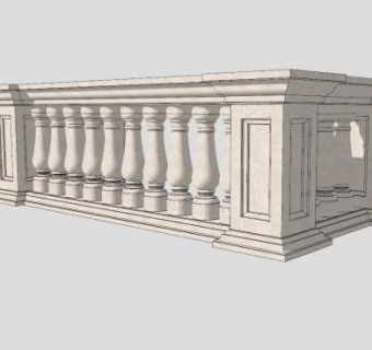 石栏杆护栏SU模型下载_sketchup草图大师SKP模型