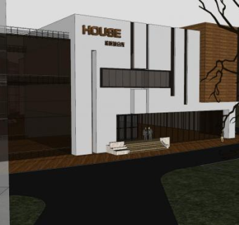 现代会所建筑方案SU模型下载_sketchup草图大师SKP模型