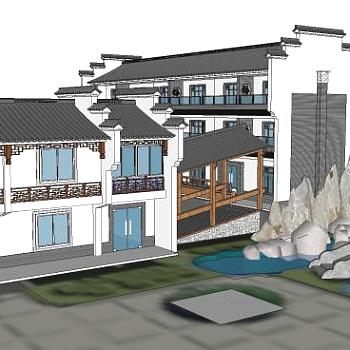 徽派古建古代名居SU模型下载_sketchup草图大师SKP模型