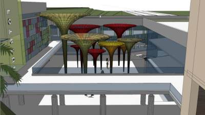 雕塑小品景观廊架建筑SU模型下载_sketchup草图大师SKP模型