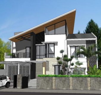 现代西欧别墅建筑SU模型