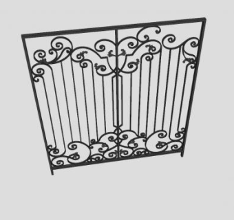小铁艺门装饰墙门SU模型下载_sketchup草图大师SKP模型