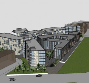 创意园体块产业园综合体SU模型下载_sketchup草图大师SKP模型