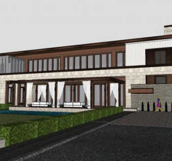 重庆鹏汇星耀天地会所景观建筑上海致逸重庆博建SU模型下载_sketchup草图大师SKP模型