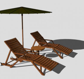 遮阳伞太阳伞座椅SU模型下载_sketchup草图大师SKP模型