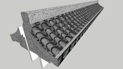 中国古建构件墙沿古建筑SU模型下载_sketchup草图大师SKP模型