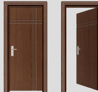 木质室内门两款卧室门SU模型下载_sketchup草图大师SKP模型