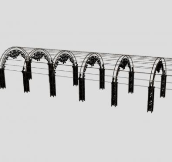 欧式小品铁艺爬藤廊架圆SU模型下载_sketchup草图大师SKP模型