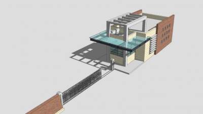 简欧大门SU模型下载_sketchup草图大师SKP模型