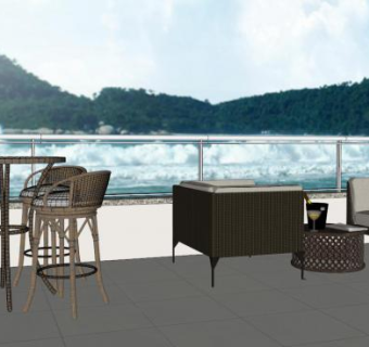 观海别墅座椅SU模型下载_sketchup草图大师SKP模型