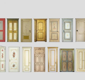 欧式房门五金集合SU模型下载_sketchup草图大师SKP模型