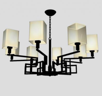 新中式吊灯SU模型下载_sketchup草图大师SKP模型