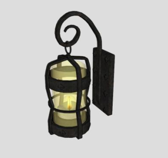 欧式景观街灯墙壁灯SU模型下载_sketchup草图大师SKP模型