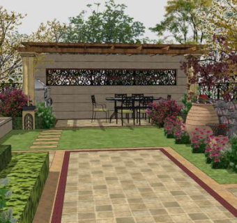 欧式风格景观庭院设计SU模型