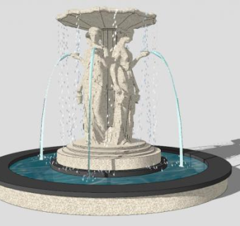 人物雕塑景观人物雕塑SU模型下载_sketchup草图大师SKP模型