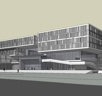 图书馆方案建筑设计SU模型