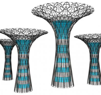 太阳能超级树现代写实雕塑SU模型下载_sketchup草图大师SKP模型