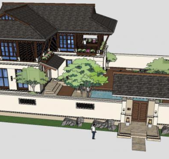 东南亚小别墅豪华风格SU模型