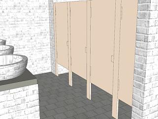 公厕公共厕所SU模型下载_sketchup草图大师SKP模型