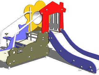 儿童游乐滑滑梯游乐设备SU模型下载_sketchup草图大师SKP模型