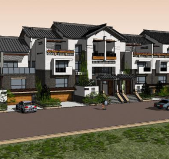 中式风格别墅住宅SU模型