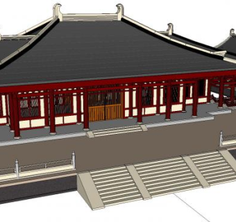 唐朝唐代古建宫廷建筑SU模型
