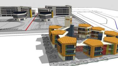 三墩北12班幼儿园、24班初中、42班小学项目教育培训SU模型下载_sketchup草图大师SKP模型