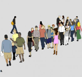 最全的人物一群人SU模型下载_sketchup草图大师SKP模型
